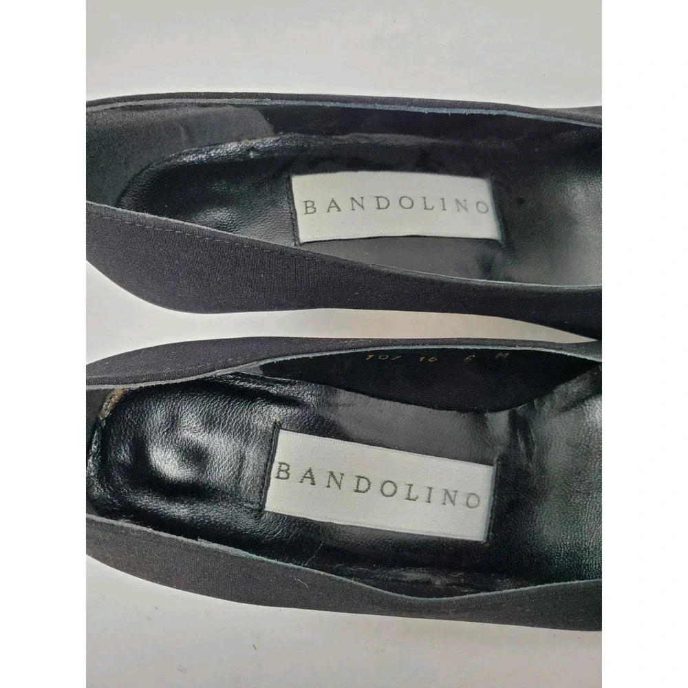 Bandolino Candy Womens Pump Dress Shoe Black Fabric &Leather 2-1/4 Heels Size 6M
